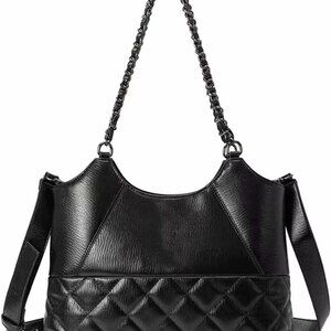 Women's Handbags Quilted Tote Bag for Women Handbags and Purses Black Purse Top